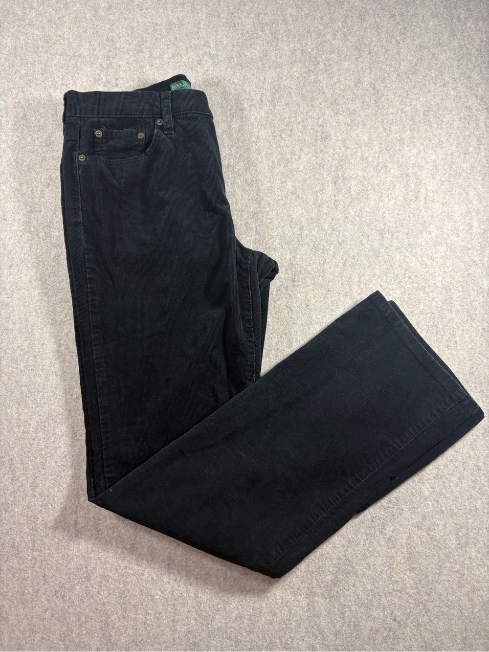 Lauren Ralph Lauren Black Corduroy Pants Classic Straight Leg EUC Size 10 Y2K